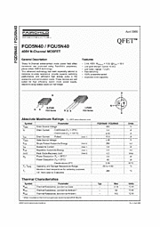 DataSheet FQD5N40 pdf